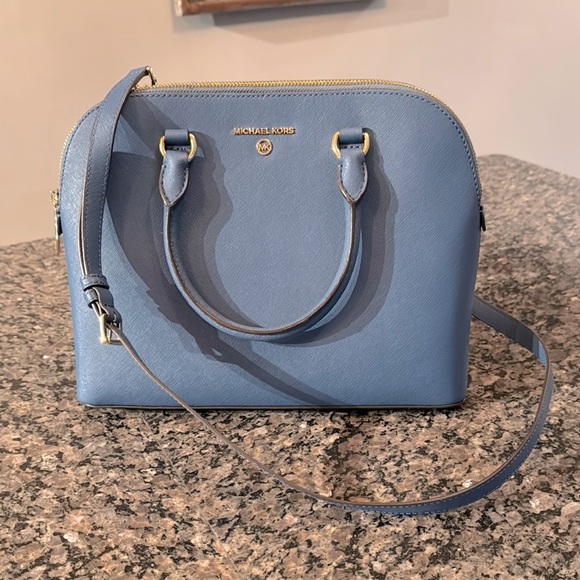 Michael Kors Blue large dome satchel Handbag NWT - Picture 1 of 17